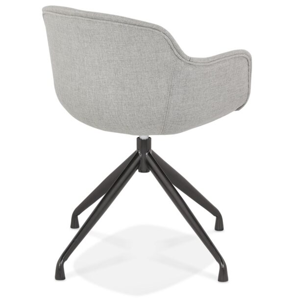 Chaise design avec accoudoirs 'SWAN' en tissu gris – Image 4