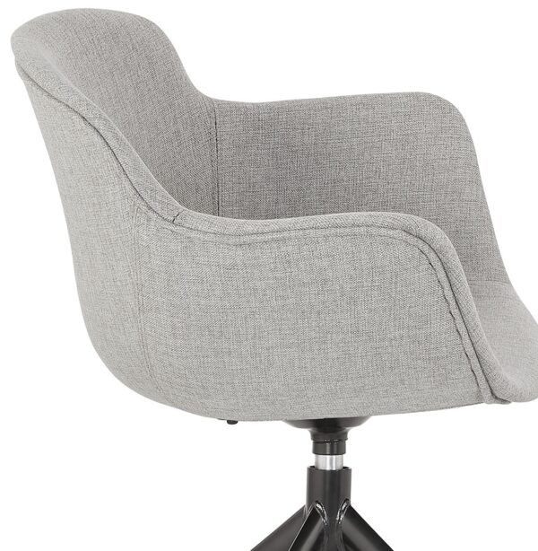 Chaise design avec accoudoirs 'SWAN' en tissu gris – Image 6