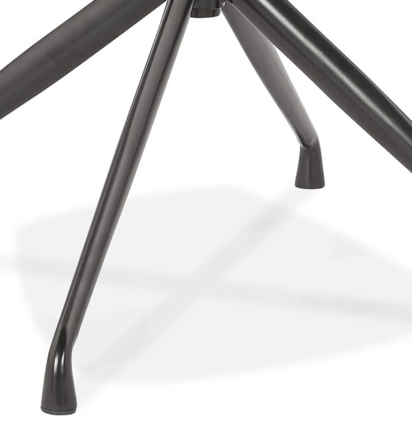 Chaise design avec accoudoirs 'SWAN' en tissu gris – Image 8