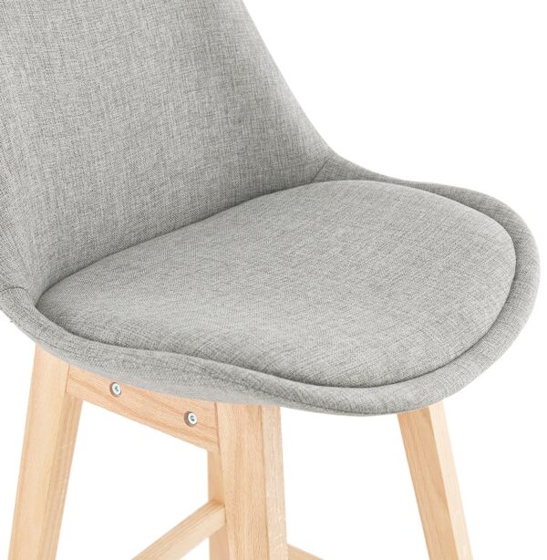 Tabouret de bar scandinave 'TERESA' en tissu gris