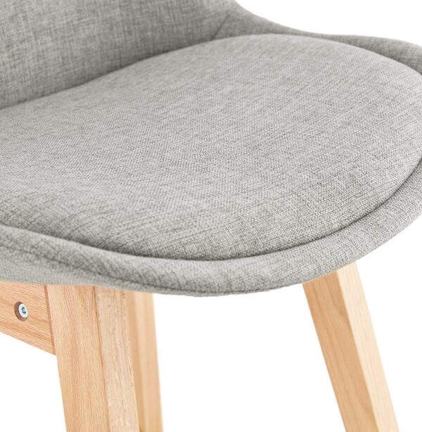 Tabouret de bar scandinave 'TERESA' en tissu gris – Image 2