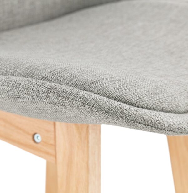 Tabouret de bar scandinave 'TERESA' en tissu gris – Image 3